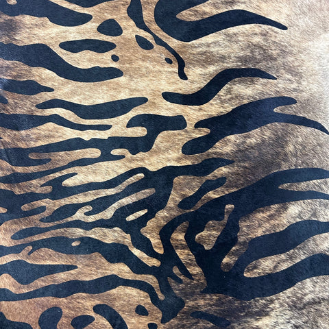 Siberian Tiger Print Cowhide Rug Size: 8x7 feet Z-113
