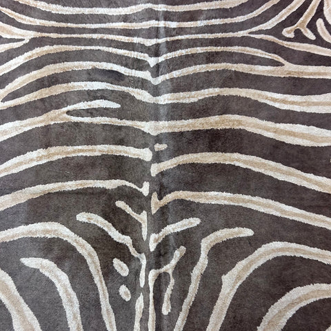 Genuine Zebra Cowhide Rug (faded) Size: 7x6.5 feet Z-116