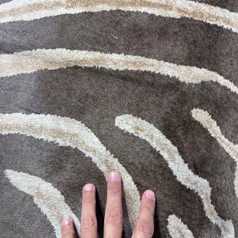 Genuine Zebra Cowhide Rug (faded) Size: 7x6.5 feet Z-116
