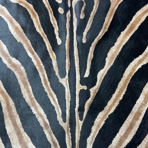 Dark Genuine Zebra Cowhide Rug Size: 7x6 feet Z-117