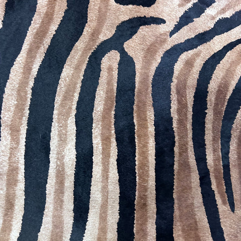 Dark Genuine Zebra Cowhide Rug Size: 7x6 feet Z-117