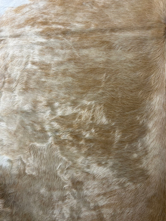 Beige Brindle Cowhide Rug (long shiny hair) Size: 6x6 feet D-392