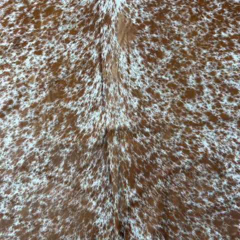 Brown and White Speckled Cowhide Rug Size: 8x7 feet D-883