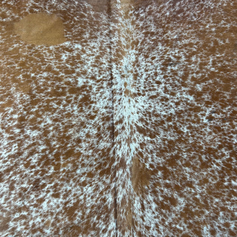 Brown and White Speckled Cowhide Rug Size: 8x7 feet D-883