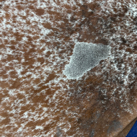 Brown and White Speckled Cowhide Rug Size: 8x7 feet D-883