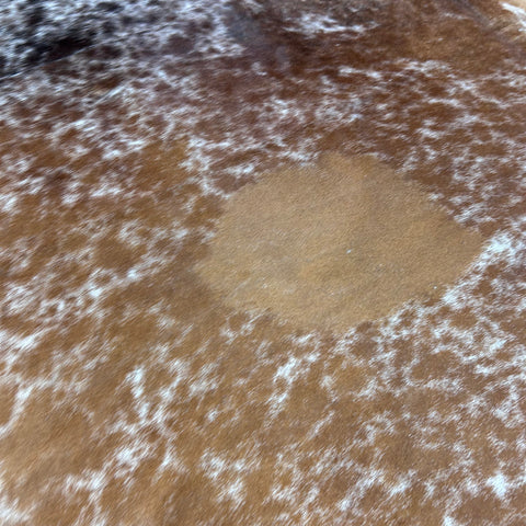 Brown and White Speckled Cowhide Rug Size: 8x7 feet D-883