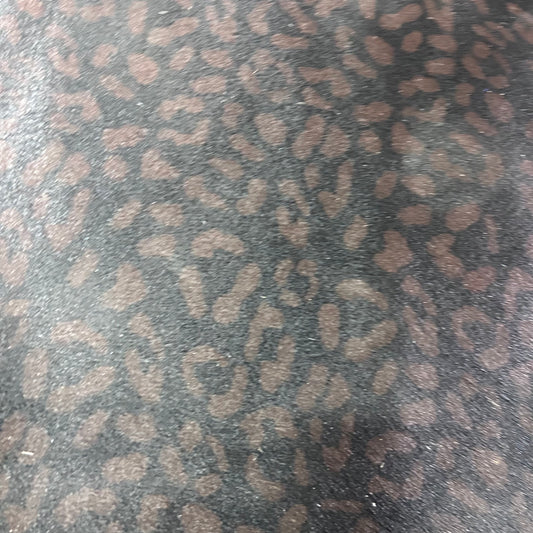 Leopard on Black Background Cowhide Rug Size: 7.5x7 feet Z-118