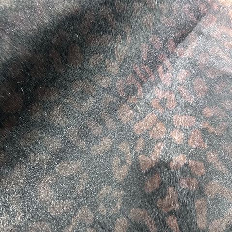 Leopard on Black Background Cowhide Rug Size: 7.5x7 feet Z-118