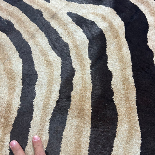Genuine Zebra Cowhide Rug (multiple scars) Size: 7.2x6.2 feet Z-119