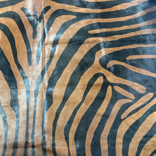 Reverse Zebra Cowhide Rug Size: 7.7x6.5 feet D-888