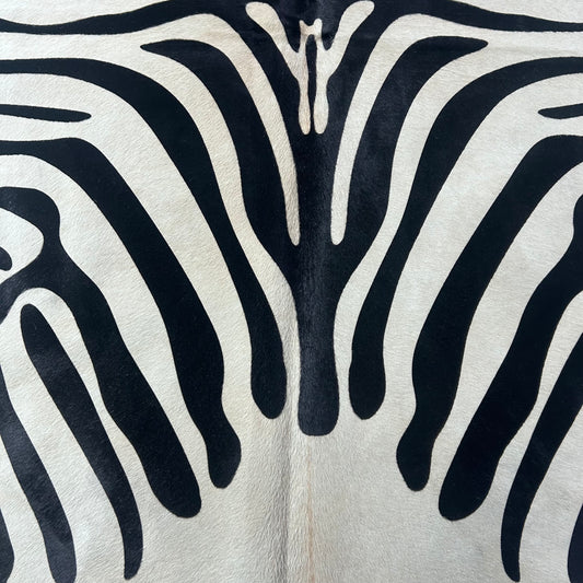 Zebra Cowhide Rug Size: 7.2x7 feet D-889