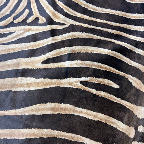 Genuine Zebra Cowhide Rug (dark inner stripes) Size: 7.7x6 feet Z-120