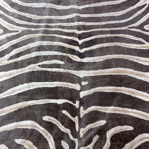 Genuine Zebra Cowhide Rug (faded) Size: 7.2x6 feet Z-121