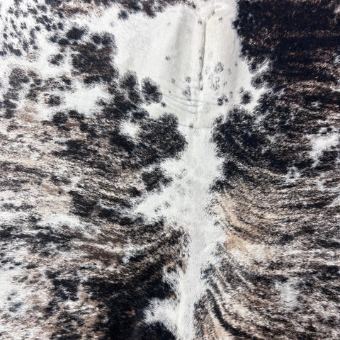 Beautiful Tricolor Brindle Cowhide Rug (beige and black tones) Size: 8x7 feet Z-125