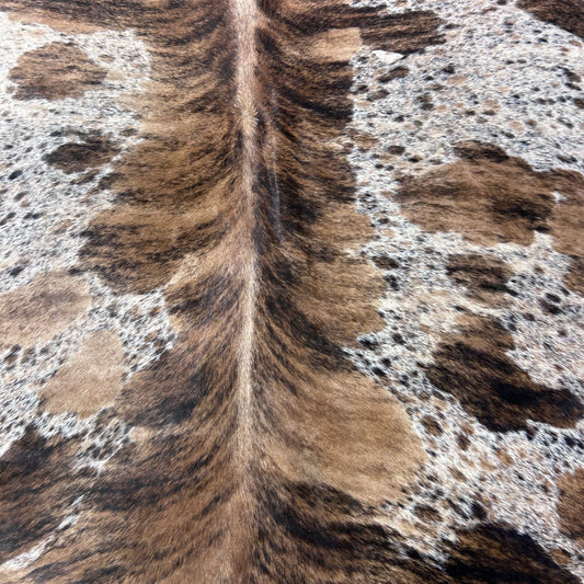Tricolor Spotted Brazilian Cowhide Rug Size: 7.2x7.2 feet Z-126