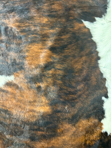 Tricolor Cowhide Rug (mainly solid) Size: 7x7 feet D-405