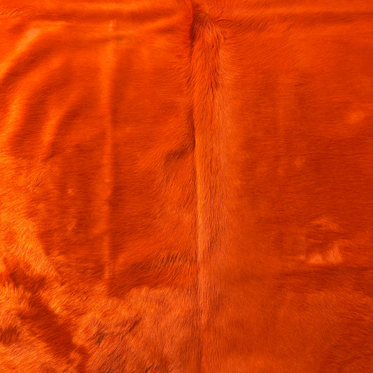 Dyed Orange Cowhide Rug Size: 7.5x7 feet D-899