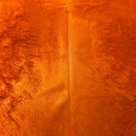 Dyed Orange Cowhide Rug Size: 7x6 feet D-900