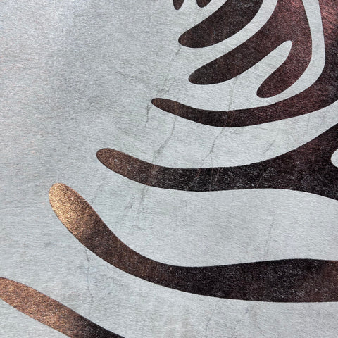 Bronze Metallic Zebra Cowhide Rug Size: 8x7 feet Y-133