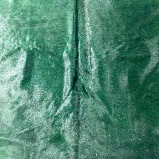 Dyed Emerald Cowhide Rug Size: 7x6.5 feet Y-134
