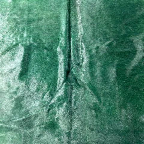 Dyed Emerald Cowhide Rug Size: 7x6.5 feet Y-134