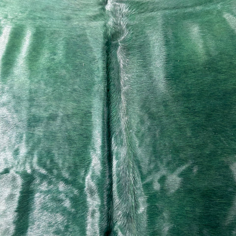 Dyed Emerald Cowhide Rug Size: 7x6.5 feet Y-134