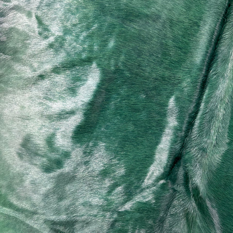 Dyed Emerald Cowhide Rug Size: 7x6.5 feet Y-134