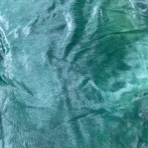 Dyed Emerald Cowhide Rug Size: 7x6.5 feet Y-134
