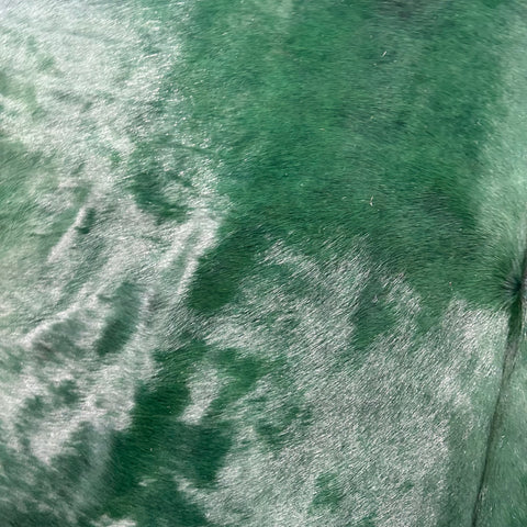 Dyed Emerald Cowhide Rug Size: 7x7 feet Y-135