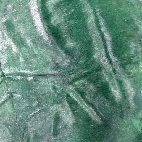 Dyed Emerald Cowhide Rug Size: 7x7 feet Y-135
