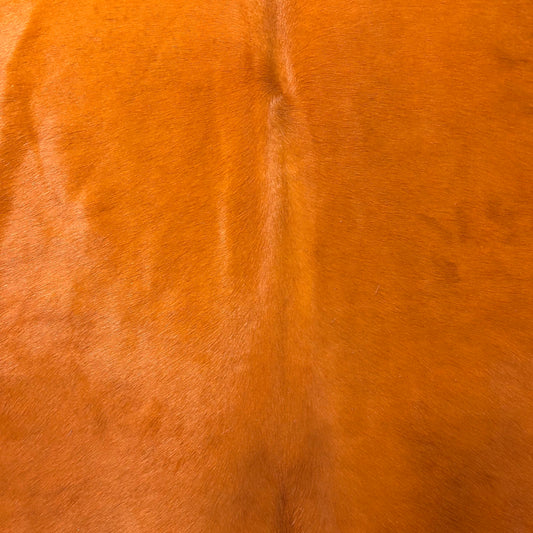 Dyed Orange Cowhide Rug (patch) Size: 7x6.5 feet Y-137