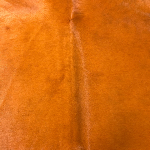 Dyed Orange Cowhide Rug (patch) Size: 7x6.5 feet Y-137