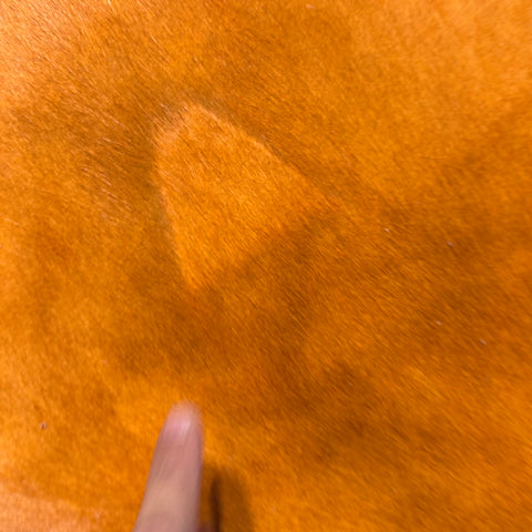 Dyed Orange Cowhide Rug (patch) Size: 7x6.5 feet Y-137