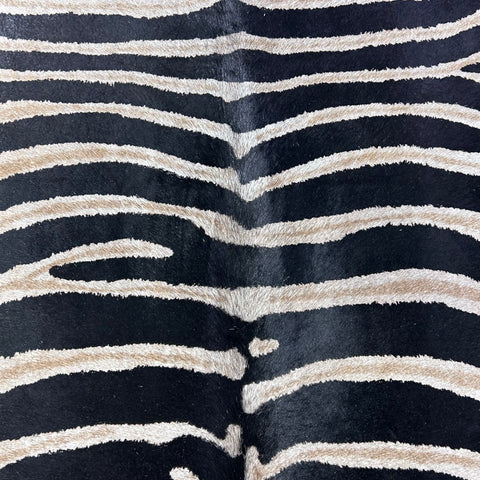 Genuine Zebra Print Cowhide Rug Size: 7x6 feet Z-289