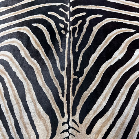 Genuine Zebra Print Cowhide Rug Size: 7x6 feet Z-290