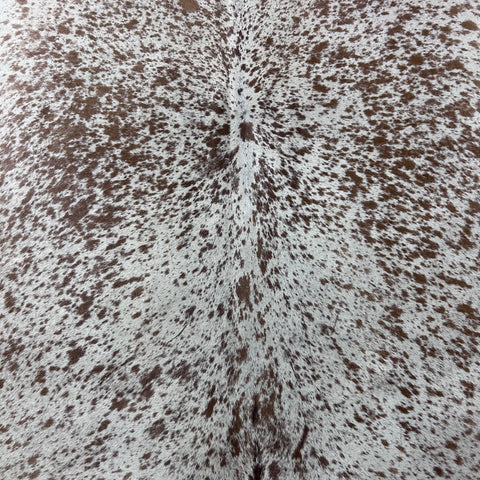 Salt & Pepper Brown and White Cowhide Rug (a bit of a hump) Size: 7x6 feet Z-291