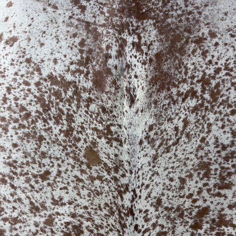 Salt & Pepper Brown and White Cowhide Rug (a bit of a hump) Size: 7x6 feet Z-291