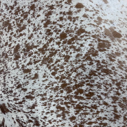 Salt & Pepper Brown and White Cowhide Rug (a bit of a hump) Size: 7x6 feet Z-291