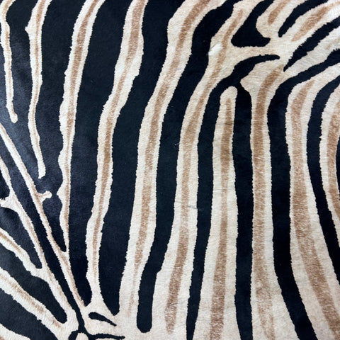 Genuine Zebra Print Cowhide Rug (darker background/ great quality!) Size: 7.5x6 feet Z-293