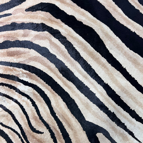 Genuine Zebra Print Cowhide Rug (some stripes are blurry) Size: 7x6 feet Z-295