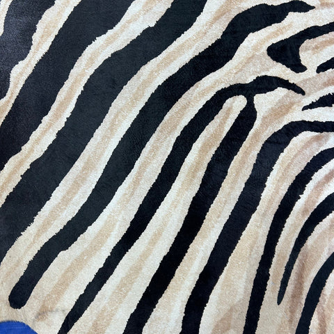 Genuine Zebra Print Cowhide Rug (some stripes are blurry) Size: 7x6 feet Z-295