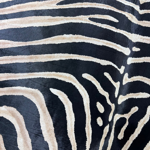 Genuine Zebra Print Cowhide Rug (some stripes are blurry) Size: 7x6 feet Z-295