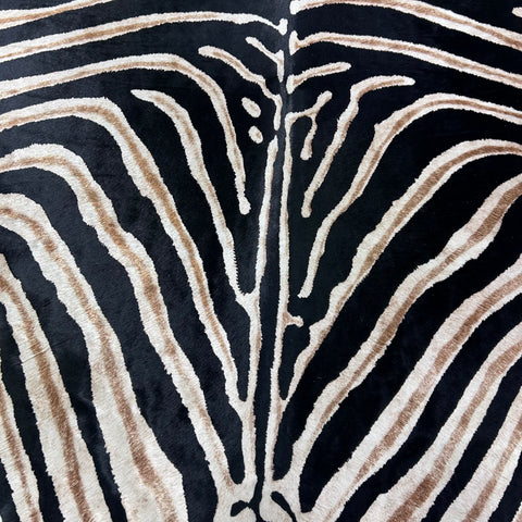 Genuine Zebra Print Cowhide Rug (some stripes are blurry) Size: 7x6 feet Z-296