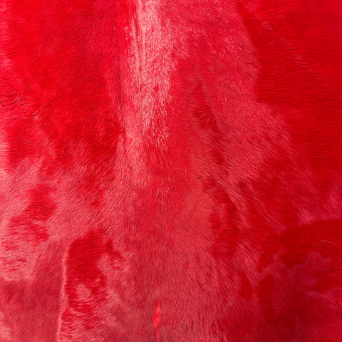 Dyed Red Cowhide Rug Size: 7x7 feet J-007