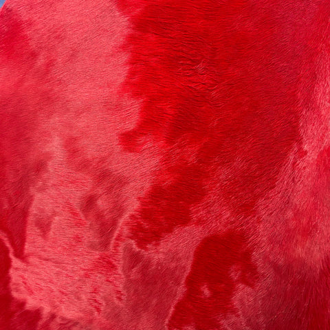 Dyed Red Cowhide Rug Size: 7x7 feet J-007