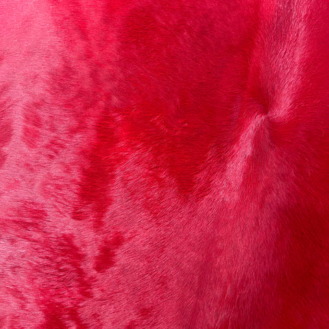 Dyed Red Cowhide Rug Size: 7x7 feet J-007