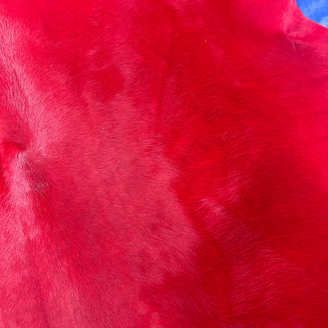 Dyed Red Cowhide Rug Size: 7x7 feet J-007