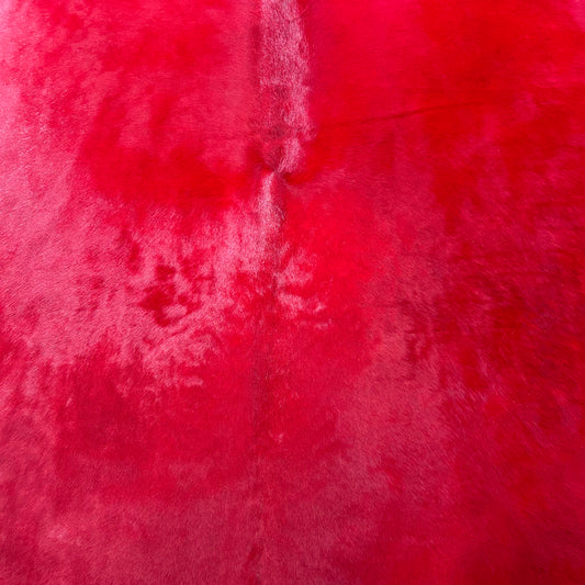 Dyed Red Cowhide Rug Size: 7.5x6.2 feet J-008