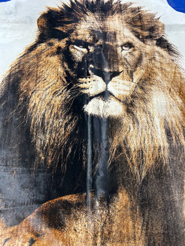 Lion Print Cowhide Rug Size: 7x6.2 feet D-417