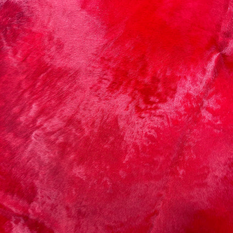 Dyed Red Cowhide Rug Size: 7.5x6.2 feet J-008